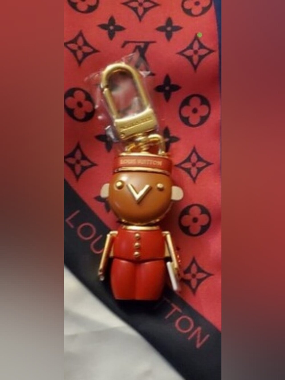 Bellboy Uniform Red & Brown Charm Keychain - Designer Bag Accessory